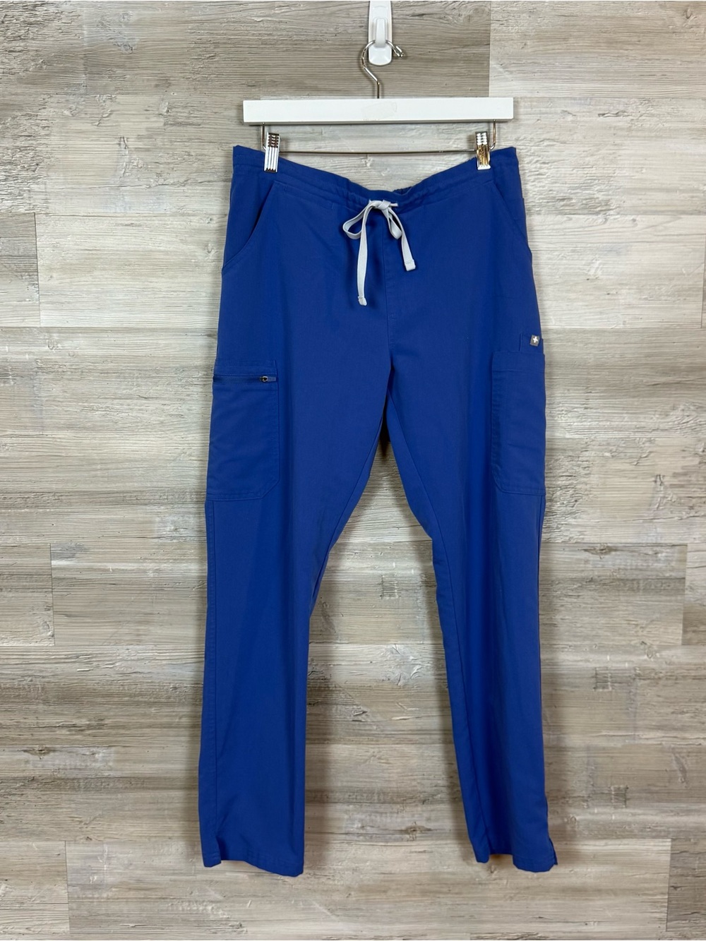 FIGS Yola Skinny Scrub Pants M Blue Cargo Pockets Technical Collection Medium